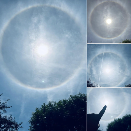 Fenomen spectaculos pe cer: soarele a apărut înconjurat de un inel sub forma unui curcubeu
